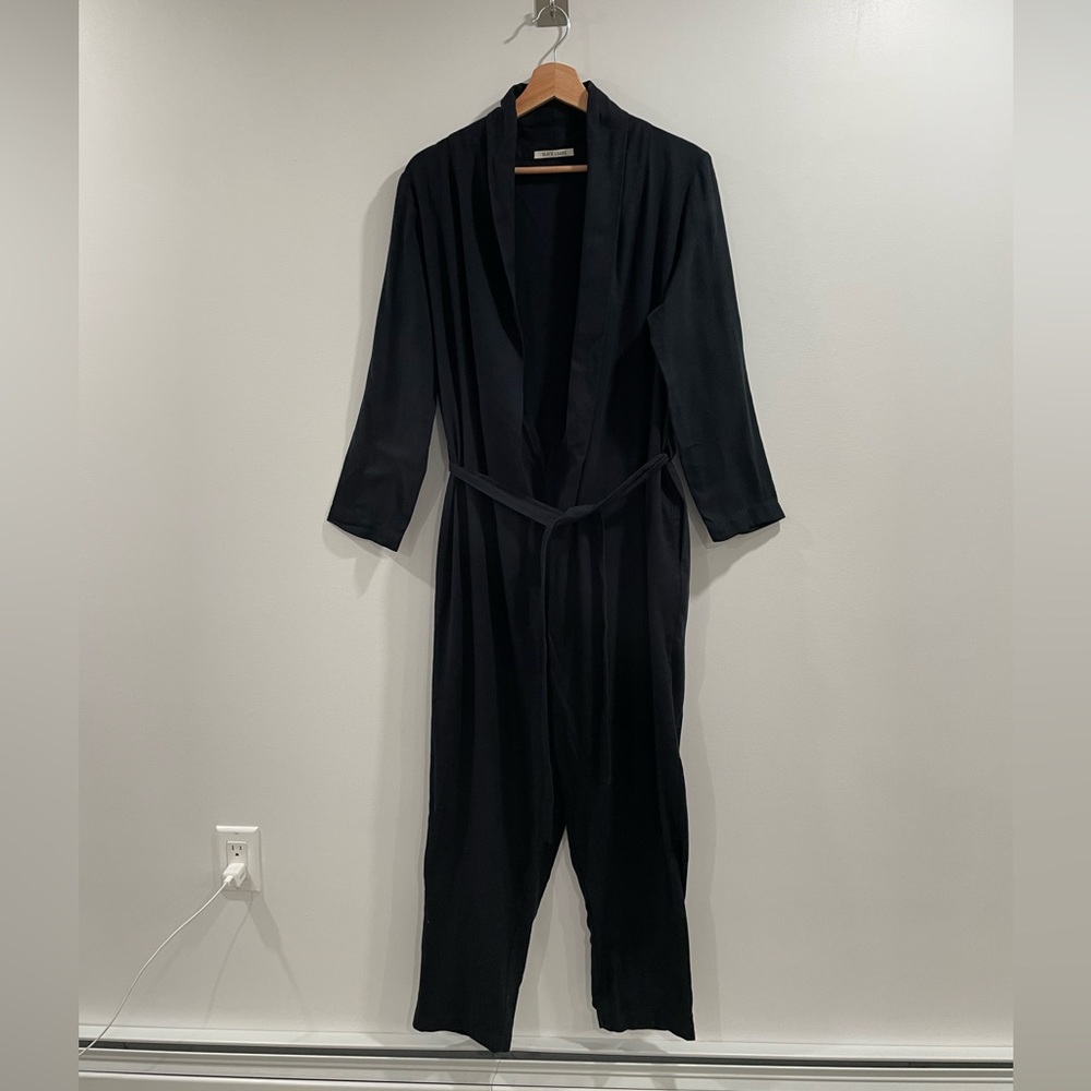 Black Crane Black Cotton Jumpsuit Size Small